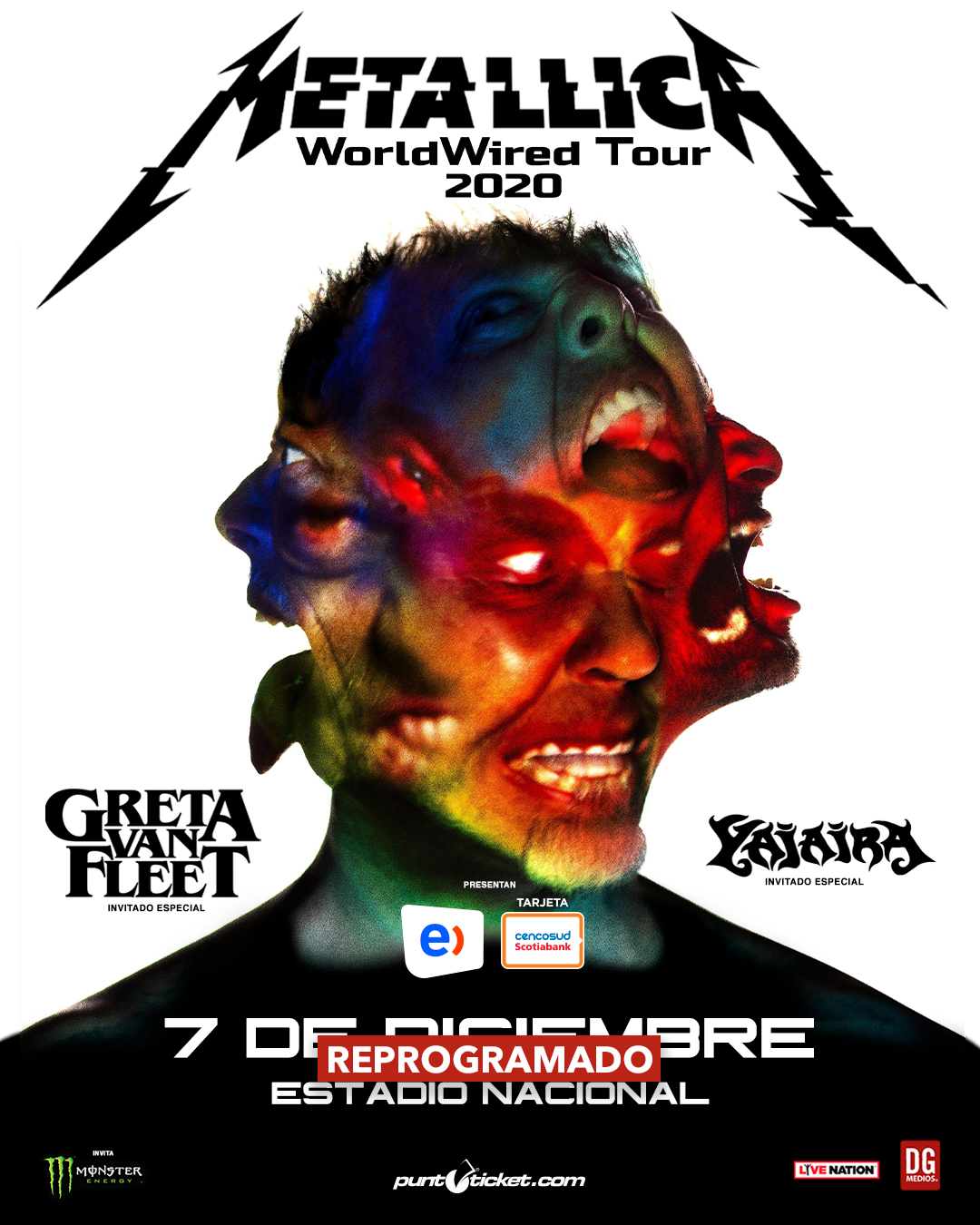 El WorldWired Tour de Metallica en Chile ha sido pospuesto por precaución